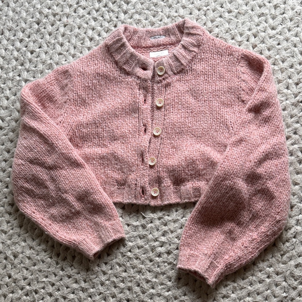MOTHER Pink Knit crop sweater